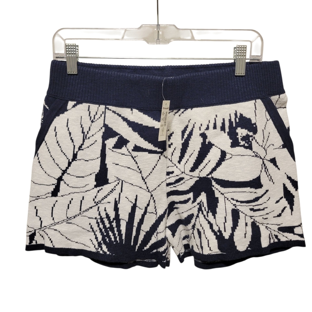 Navy and White Knit Shorts